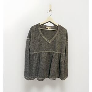 La Miel Grey Marl Short Sleeve Knit Top Small